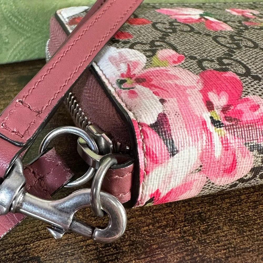 Authentic Gucci Blooms GG Zippy Long Wallet W/ Wrist Strap - Picture 11 of 15